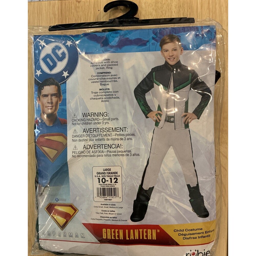 Rubies Superman 2025 Green Lantern Costume Boys Large 10-12 New Guy Gardner